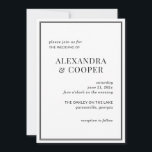 Inbjudan till elegant Black and White Wedding<br><div class="desc">En designad bröllopsinbjudan till eleganten är perfekt för ett klassiskt eller minimalistiskt bröllop. Anpassa bara text och detaljer. För extra lyx,  skriv ut på metallkortet lagrar. Matchar objekt i Modern Black and White Bröllop Suite.</div>