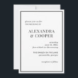 Inbjudan till elegant Black and White Wedding<br><div class="desc">En designad bröllopsinbjudan till eleganten är perfekt för ett klassiskt eller minimalistiskt bröllop. Anpassa bara text och detaljer. För extra lyx,  skriv ut på metallkortet lagrar. Matchar objekt i Modern Black and White Bröllop Suite.</div>