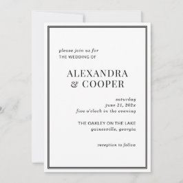 Inbjudan till elegant Black and White Wedding