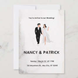 Inbjudan till elegant Black and White Wedding