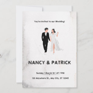Inbjudan till elegant Black and White Wedding