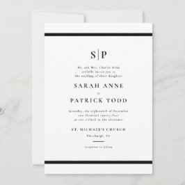 Inbjudan till elegant Black and White Wedding
