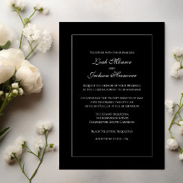 Inbjudan till elegant Black and White Wedding