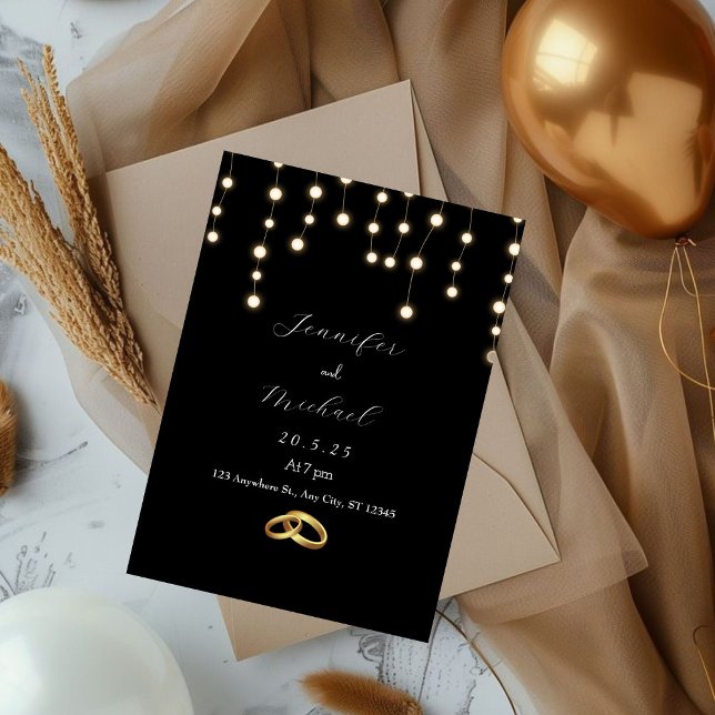 Inbjudan till elegant Black and White Wedding (Elegant Black and White Wedding Invitation)