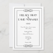 Inbjudan till elegant Black and White Wedding