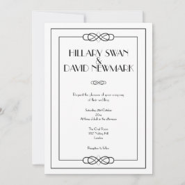 Inbjudan till elegant Black and White Wedding