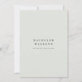 Inbjudan till elegant Black & Sage Bachelor Helg