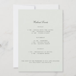 Inbjudan till elegant Black & Sage Bachelor Helg