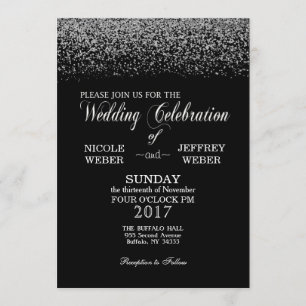 Inbjudan till elegant Black & White Diamond Weddin