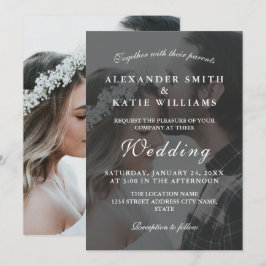Inbjudan till elegant Black & White Photo Wedding