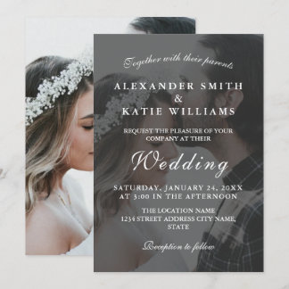 Inbjudan till elegant Black & White Photo Wedding
