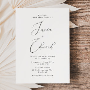 Inbjudan till elegant Black & White Script-skribun