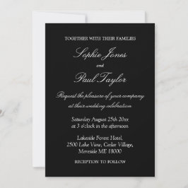 Inbjudan till elegant Black White Script-skript-br