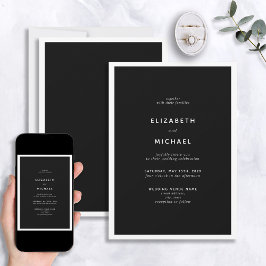 Inbjudan till elegant Black & White Typography Brö