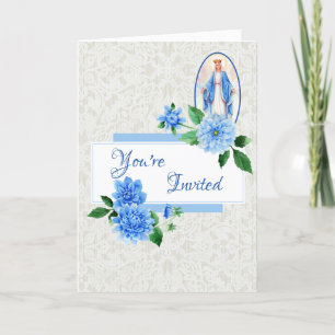 Inbjudan till Elegant Blommigt Blsed Mor Mary
