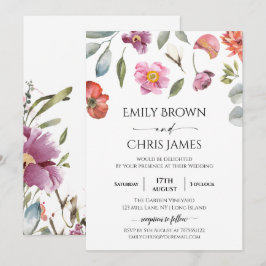 Inbjudan till elegant Blommigt Eucalyptus Wedding