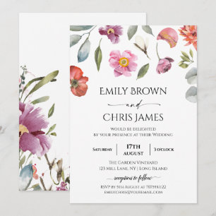 Inbjudan till elegant Blommigt Eucalyptus Wedding