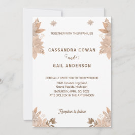 Inbjudan till elegant Blommigt Flyer-bröllop