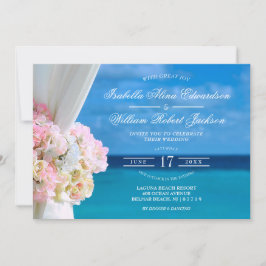 Inbjudan till elegant Blommigt Ocean Beach Wedding