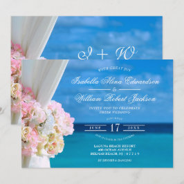 Inbjudan till elegant Blommigt Ocean Beach Wedding
