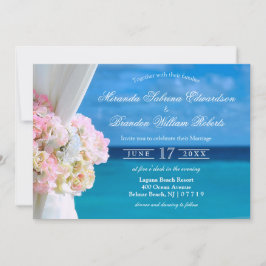 Inbjudan till elegant Blommigt Ocean Beach Wedding