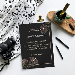 Inbjudan till elegant blommor under fotnotsbröllop