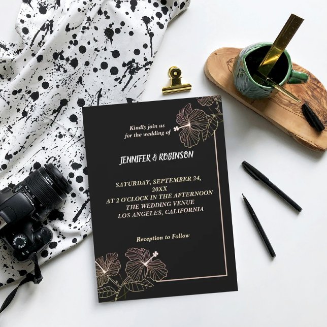 Inbjudan till elegant blommor under fotnotsbröllop (Skapare uppladdad)