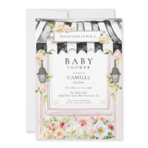 Inbjudan till elegant Blomsterträdgård Flicka-baby