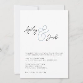 Inbjudan till elegant Blue Ampersand Wedding
