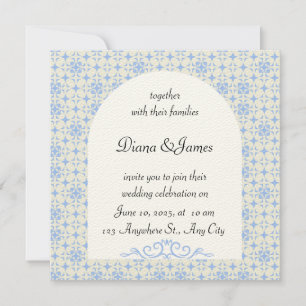 Inbjudan till elegant Blue and White Wedding
