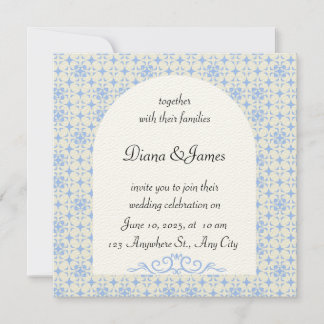 Inbjudan till elegant Blue and White Wedding