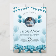 Inbjudan till elegant Blue Birthday | Modern desig