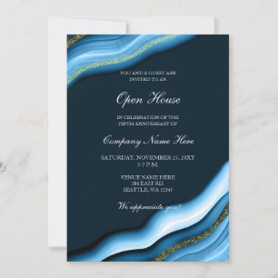 Inbjudan till elegant Blue Guld Corporate Party