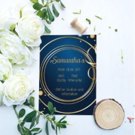 Inbjudan till elegant Blue och Guld Prom Flygblad