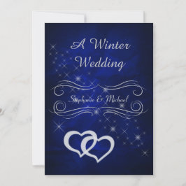 Inbjudan till elegant Blue Silver Winter Wedding