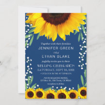 Inbjudan till elegant Blue Sunros Wedding