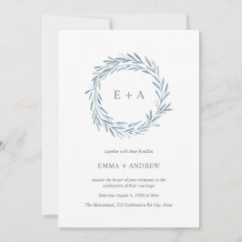 Inbjudan till elegant Blue Watercolor WandeWedding