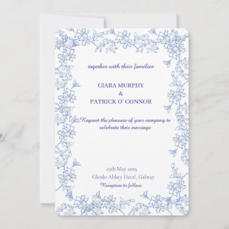 Inbjudan till elegant Blue Wedding