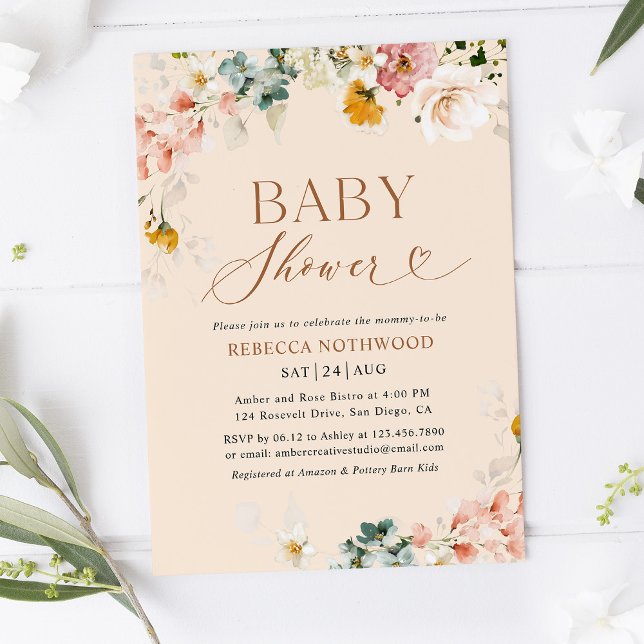 Inbjudan till elegant Boho Baby Shower (Skapare uppladdad)