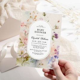Inbjudan till elegant Boho Blommigt Baby Shower