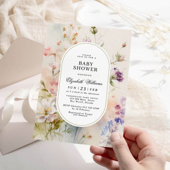 Inbjudan till elegant Boho Blommigt Baby Shower (Skapare uppladdad)