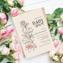 Inbjudan till elegant Boho Wildblomma Baby Shower