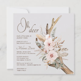Inbjudan till elegant Boho Woodland Baby Shower -