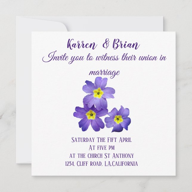 Inbjudan till elegant bröllop (Framsida)