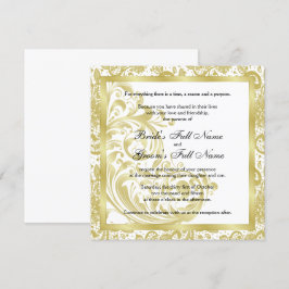 Inbjudan till elegant bröllop - Guld