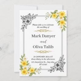 Inbjudan till elegant bröllop - Modern och romanti