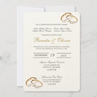 Inbjudan till elegant bröllop ring Spanien