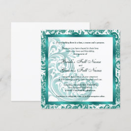 Inbjudan till elegant bröllop - Teal