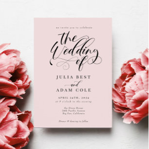 Inbjudan till elegant Calligraphy Classic Wedding
