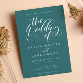 Inbjudan till elegant Calligraphy Classic Wedding